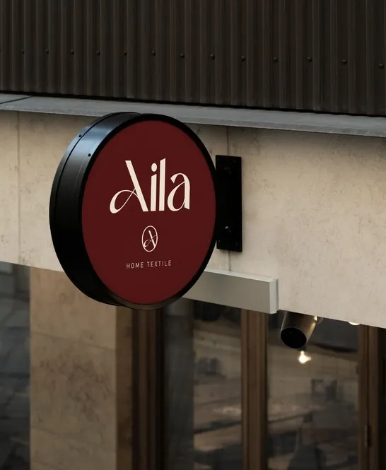 Aila home textile — identity and signage; image 6 of 9