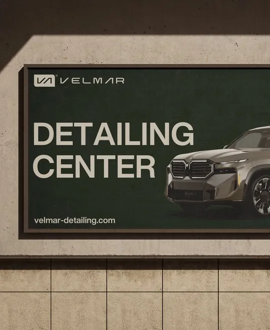Velmar detailing center — identity, outdoor and web; image 6 of 8